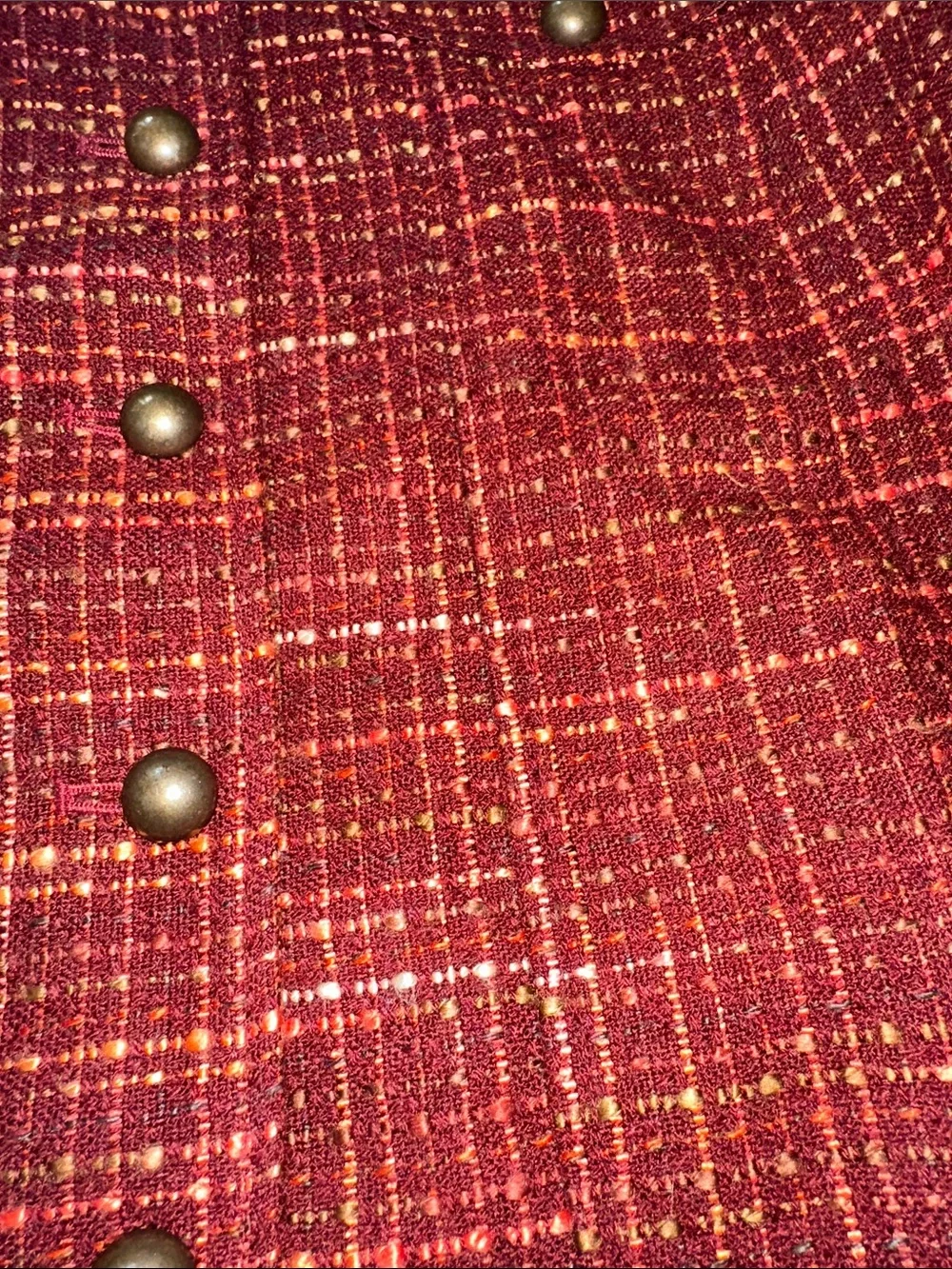 Laura Ashley Burgundy Tweed Button Jacket blazer ladies sz petite S
